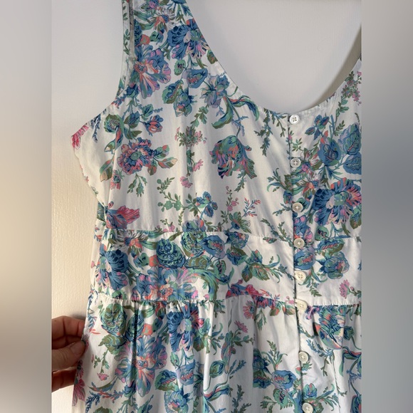 J. Crew Button Front Cotton Poplin Sleeveless Dress English Garden Floral Sz 18 - Picture 4 of 9